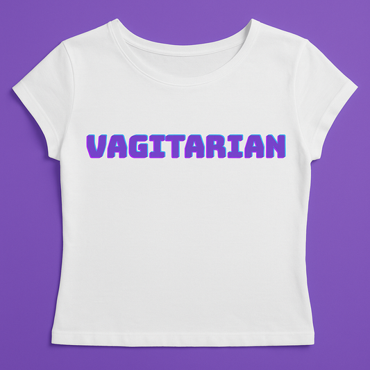 "Vagitarian" Statement T-Shirt - Bold Typography Design