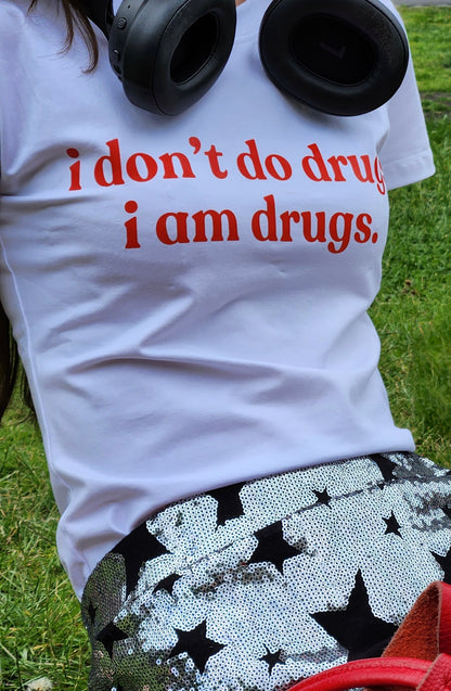 Surrealist "I Don't Do Drugs" Cotton T-Shirt