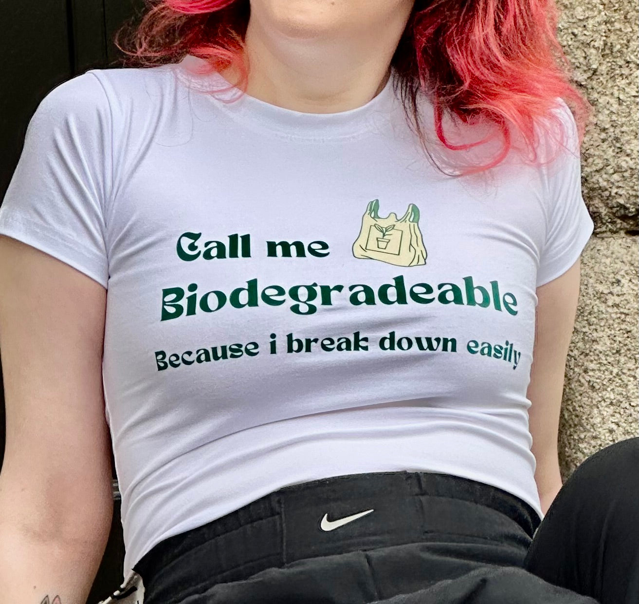 "Call Me Biodegradable" Dark Humor Mental Health Tee