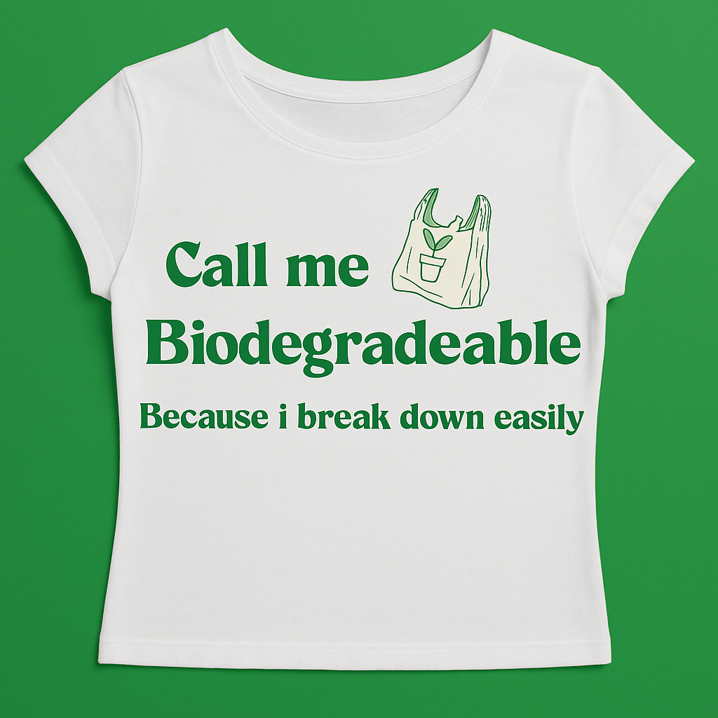 "Call Me Biodegradable" Dark Humor Mental Health Tee