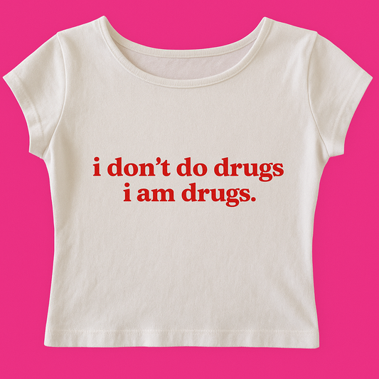 Surrealist "I Don't Do Drugs" Cotton T-Shirt