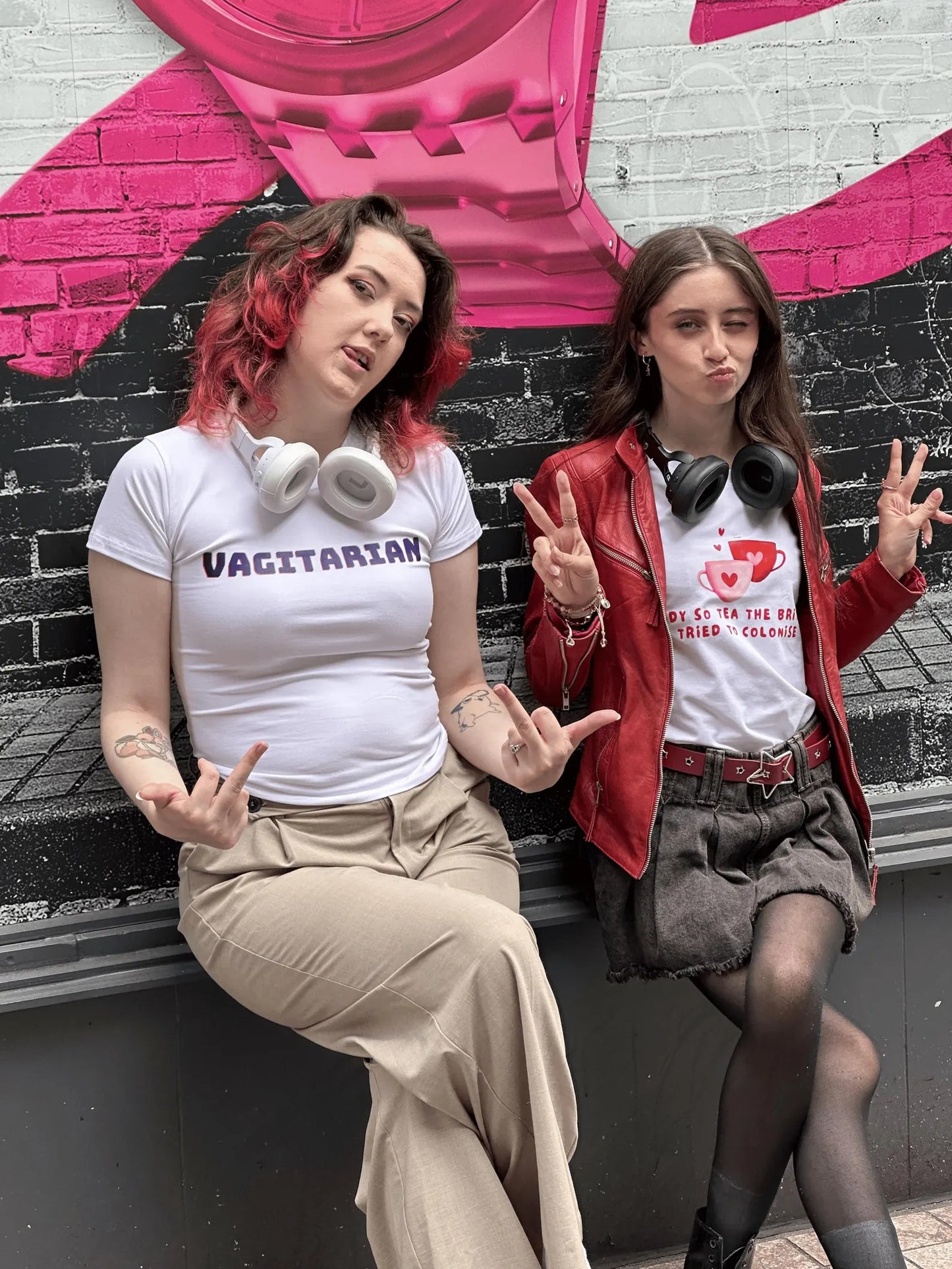 "Vagitarian" Statement T-Shirt - Bold Typography Design