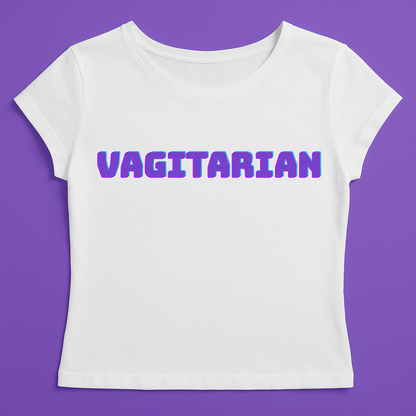 "Vagitarian" Statement T-Shirt - Bold Typography Design